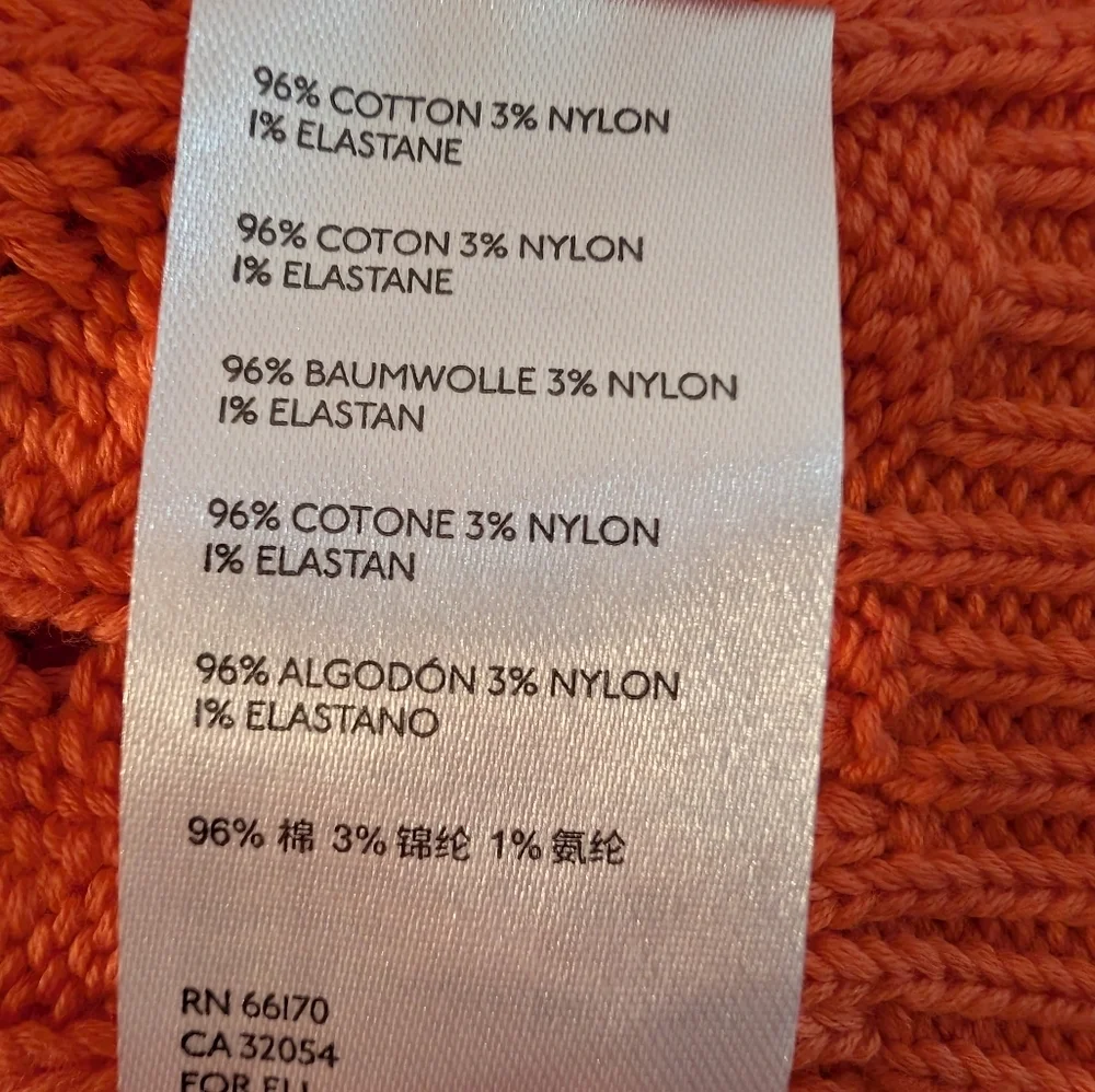 NWT Free People Orange Cable-Knit Wrap Sweater